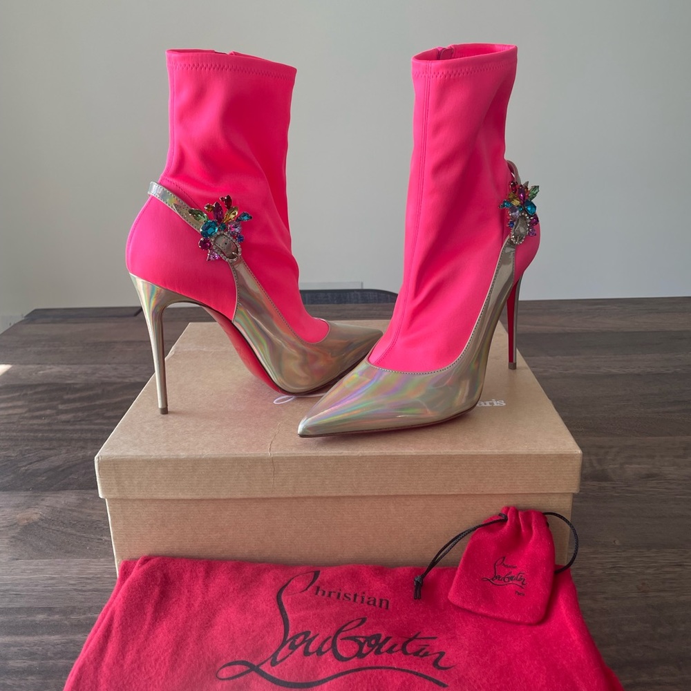 Christian Louboutin Crystal Leather Boots